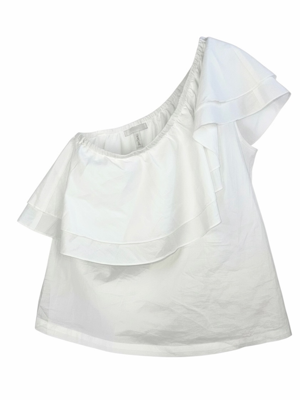 Chelsea28 One-Shoulder Ruffle Top in White Size Small